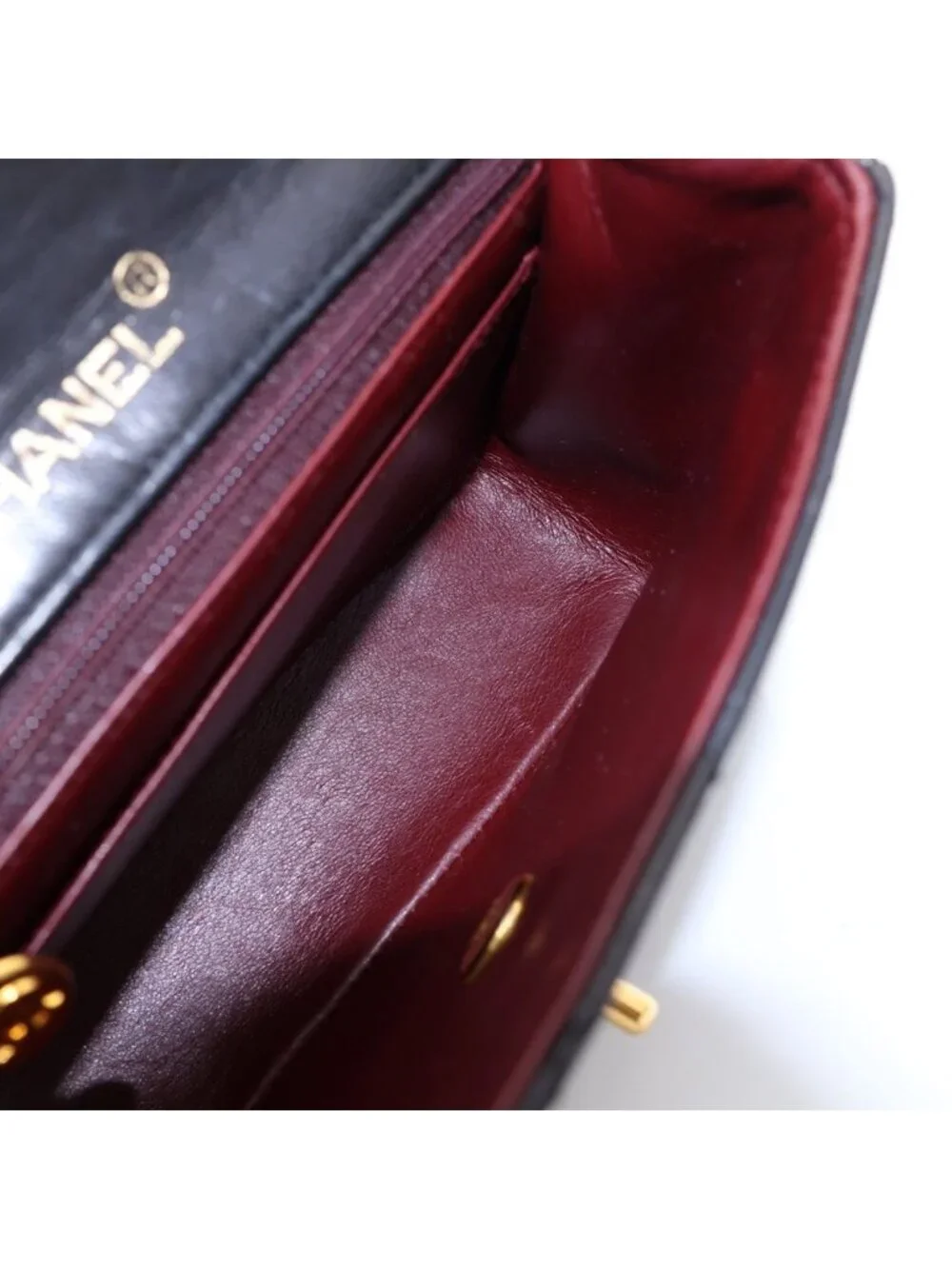 Chanel Mini Quilted 17 CC Logo Chain Shoulder Back Single Flap Gold Lambskin